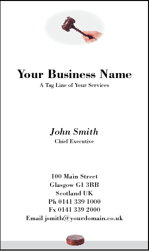 Business Card Design 179 for the Law Industry.