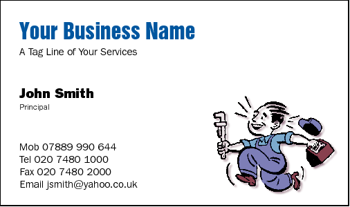 Business Card Design 540 for the Plumbing Industry.