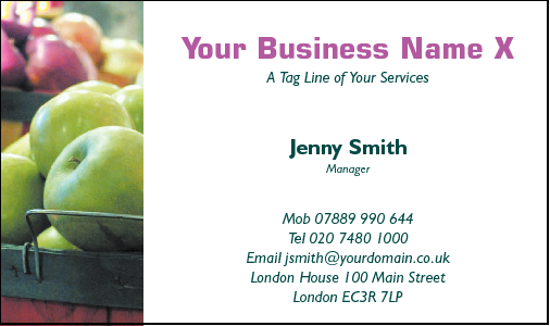 Business Card Design 634 for the Grocers Industry.