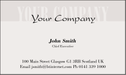 Business Card Design 343 for the Consulting Industry.