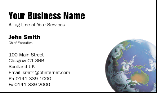 Business Card Design 93 for the Travel Industry.