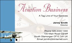 Business Card Design 557 for the Aviation Industry.