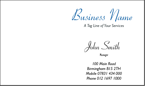 Business Card Design 574 for the Wedding Industry.