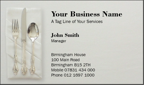 Business Card Design 38 for the Catering Industry.