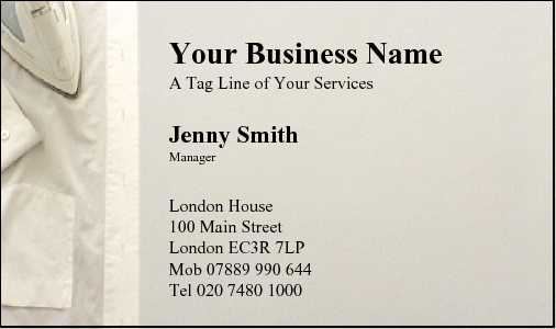 Business Card Design 40 for the Ironing Industry.