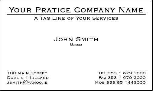 Business Card Design 386 for the Physiotherapy Industry.